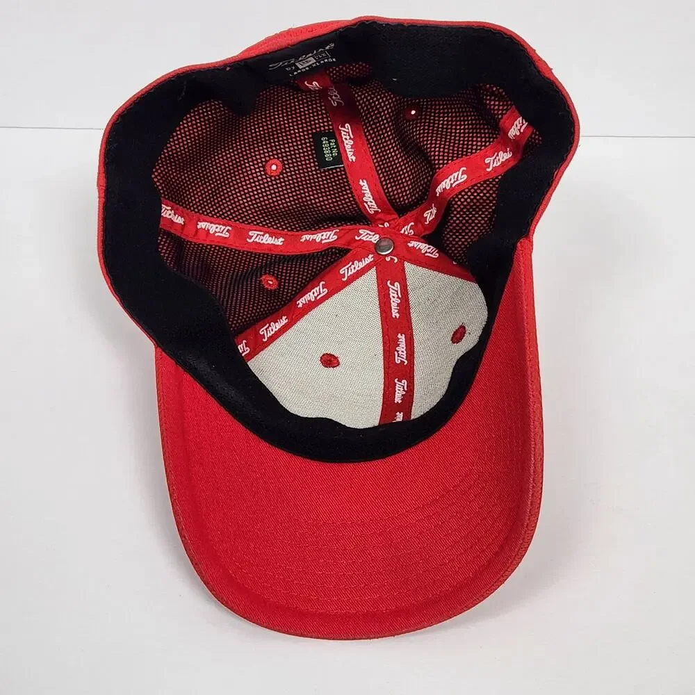 TITLEIST Aberdeen Country Club Hat Cap Fitted Mens Large XL Red Golf New Era